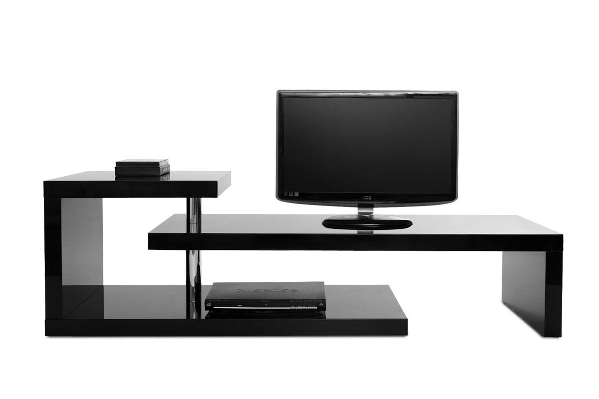 Foto Mueble TV de diseño lacado negro TURN