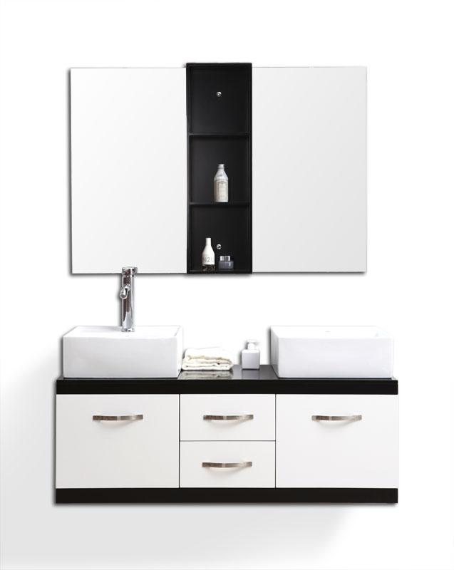 Foto Muebles de baño : doble lavabo, armario y espejos DOHAN