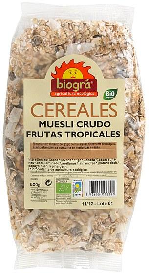 Foto Muesli crudo frutas tropicales - 500 gr - sorribas biogra