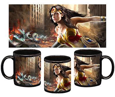 Foto Mujer Maravilla Wonder Woman Dc Universe Online - Taza Negra Black Mug
