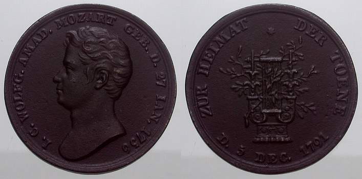 Foto Musik Eisengussmedaille 1791 (ca 1840