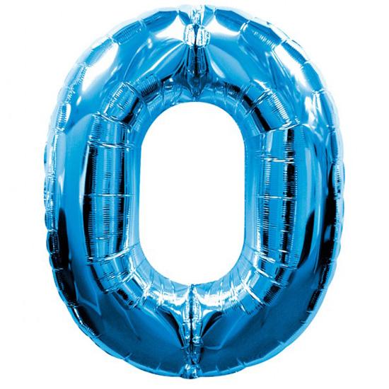 Foto Número 0 Globo Azul de Foil Supershape 58 x 86 cm