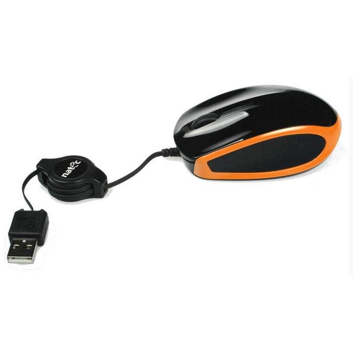 Foto Natec Viper Mini Optical Mouse 800 DPI Retractil Naranja