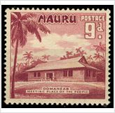 Foto Nauru stamps 1954 meeting house 9p scott 44 sg 53 mnh