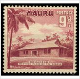 Foto Nauru stamps 1954 meeting house 9p scott 44 sg 53 mnh