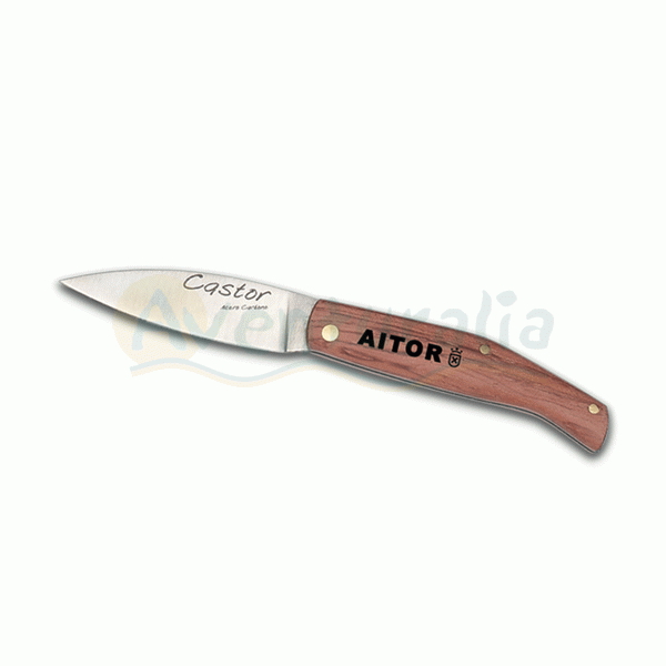Foto Navaja AITOR castor con mango de bubinga y hoja de 7 cm.