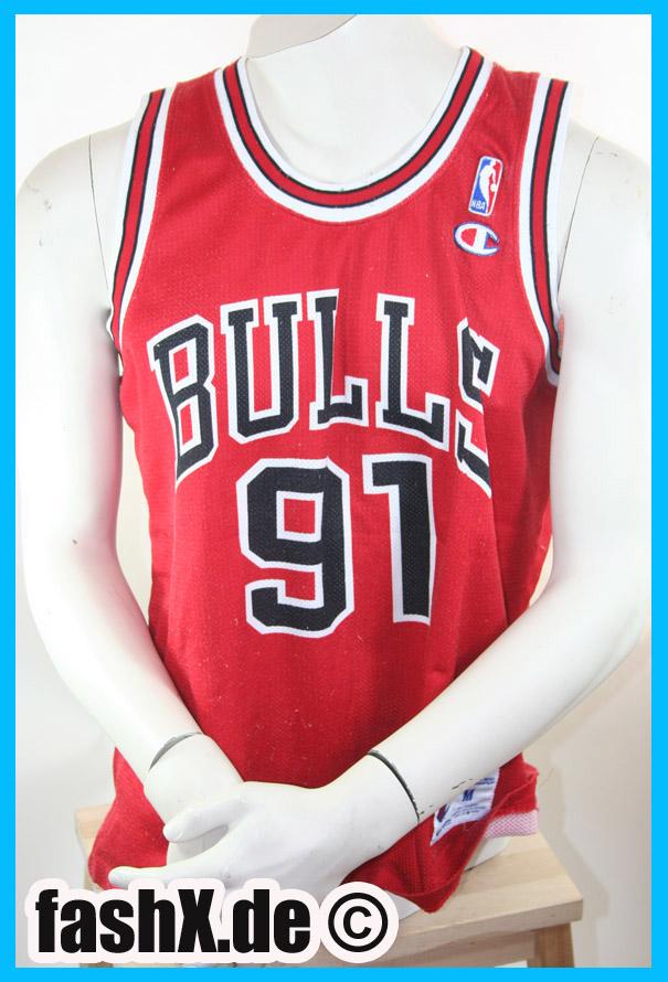 Foto NBA Chicago Bulls camiseta 91 Dennis Rodman M Champion roja