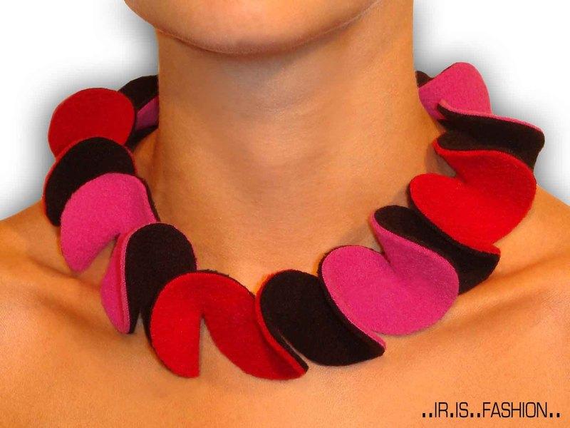 Foto Necklace Heidi in red/ pink/ black