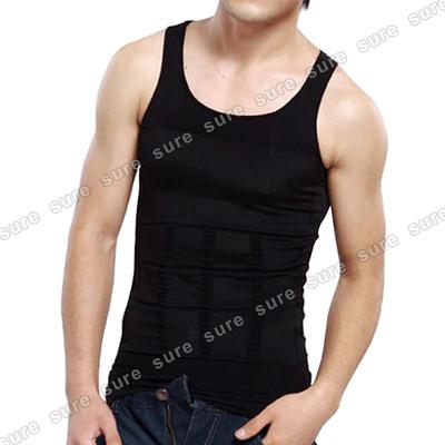 Foto negro top hombre camiseta sin mangas body shaping fajas modelar cuerpo talla l