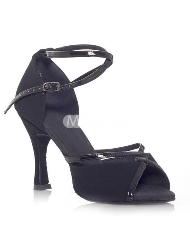 Foto Negro zapatos de la mujer de Criss-Cross de la correa de tobillo