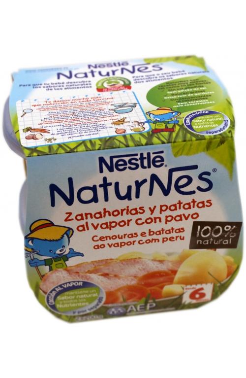 Foto Nestle naturnes 2x200g patata y zanahoria al vapor con pavo, etapa 2 a