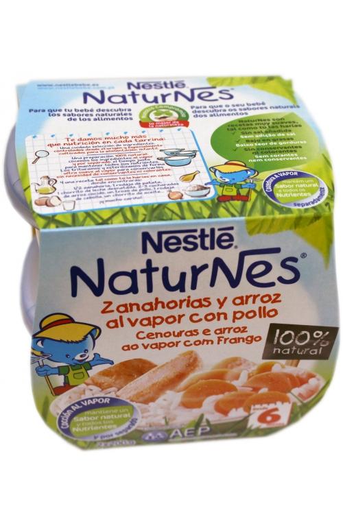 Foto Nestle naturnes 2x200g zanahorias y arroz al vapor con pollo, etapa 2