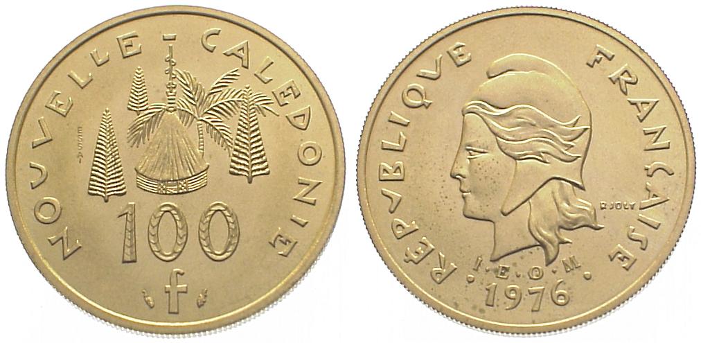 Foto Neu-Kaledonien (franz ) 100 Francs 1976 Essai