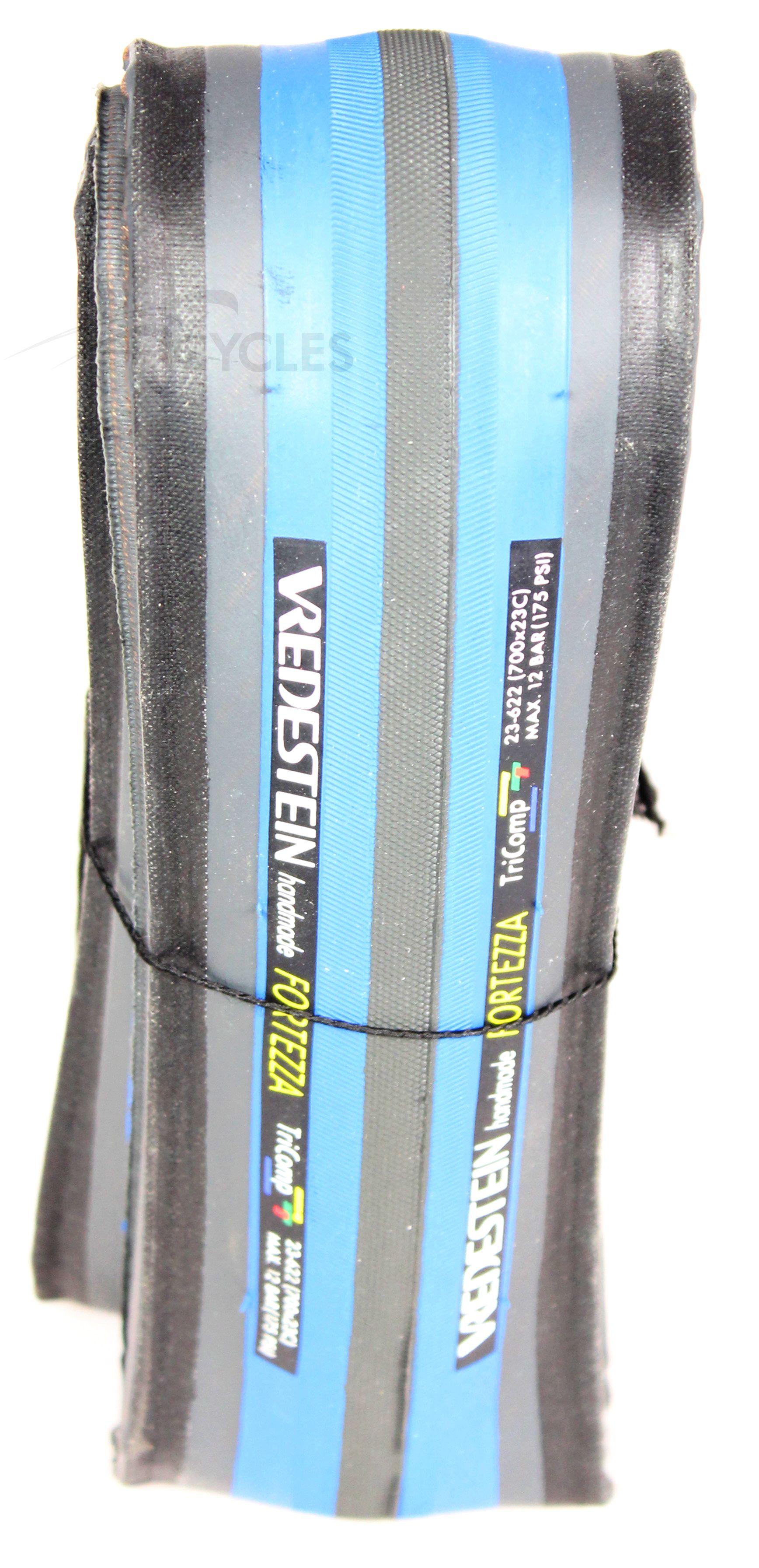 Foto Neumático Vredestein Fortezza Tri Comp 700x23 Flexible Azul