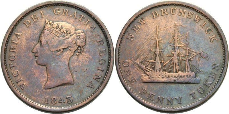 Foto New Brunswick Penny Token 1843