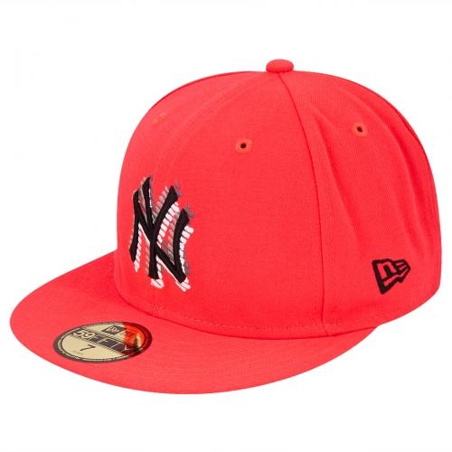 Foto New Era Scribbs NY Yankees 59Fifty gorra Lava roja/negra