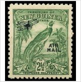 Foto New guinea stamps 1932 bird of paradise ovptd air mail 2�p scott c32 sg 193a mh