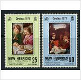 Foto New Hebrides - British 1971 Christmas issue Scott 149-50 MNH Topical: Christmas