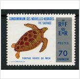 Foto New Hebrides - French 1974 Green sea turtle Scott 204 MNH Topical: Turtles