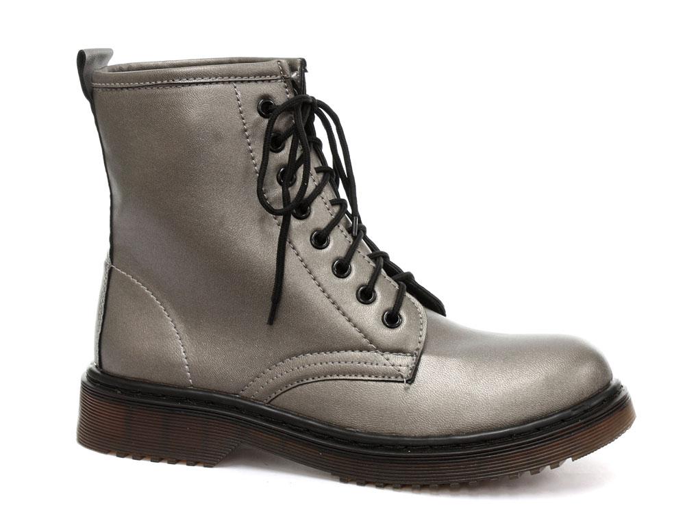 Foto New Odeon Pewter 8 Eyelet Womens Ankle Boots