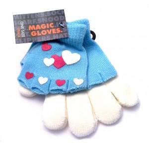 Foto niñas guantes - guantes:White and light blue with red and white hearts