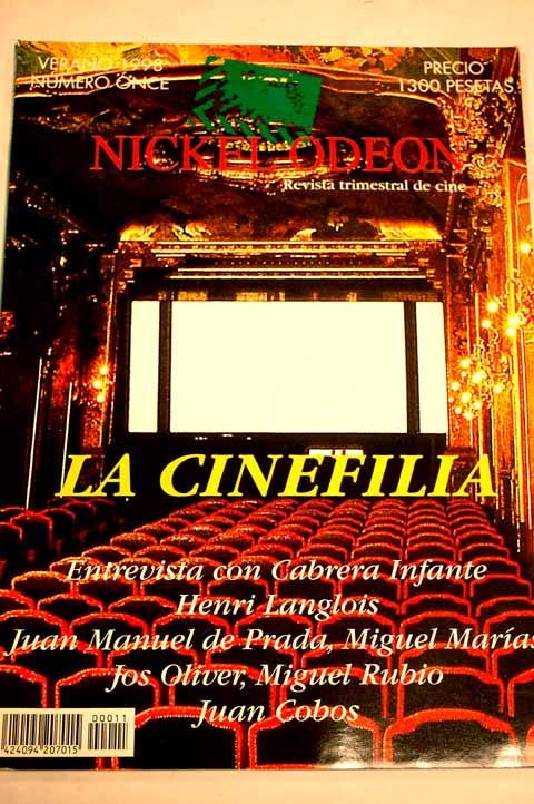 Foto Nickel Odeon : revista trimestral de cine. Número 11. La cinefilia