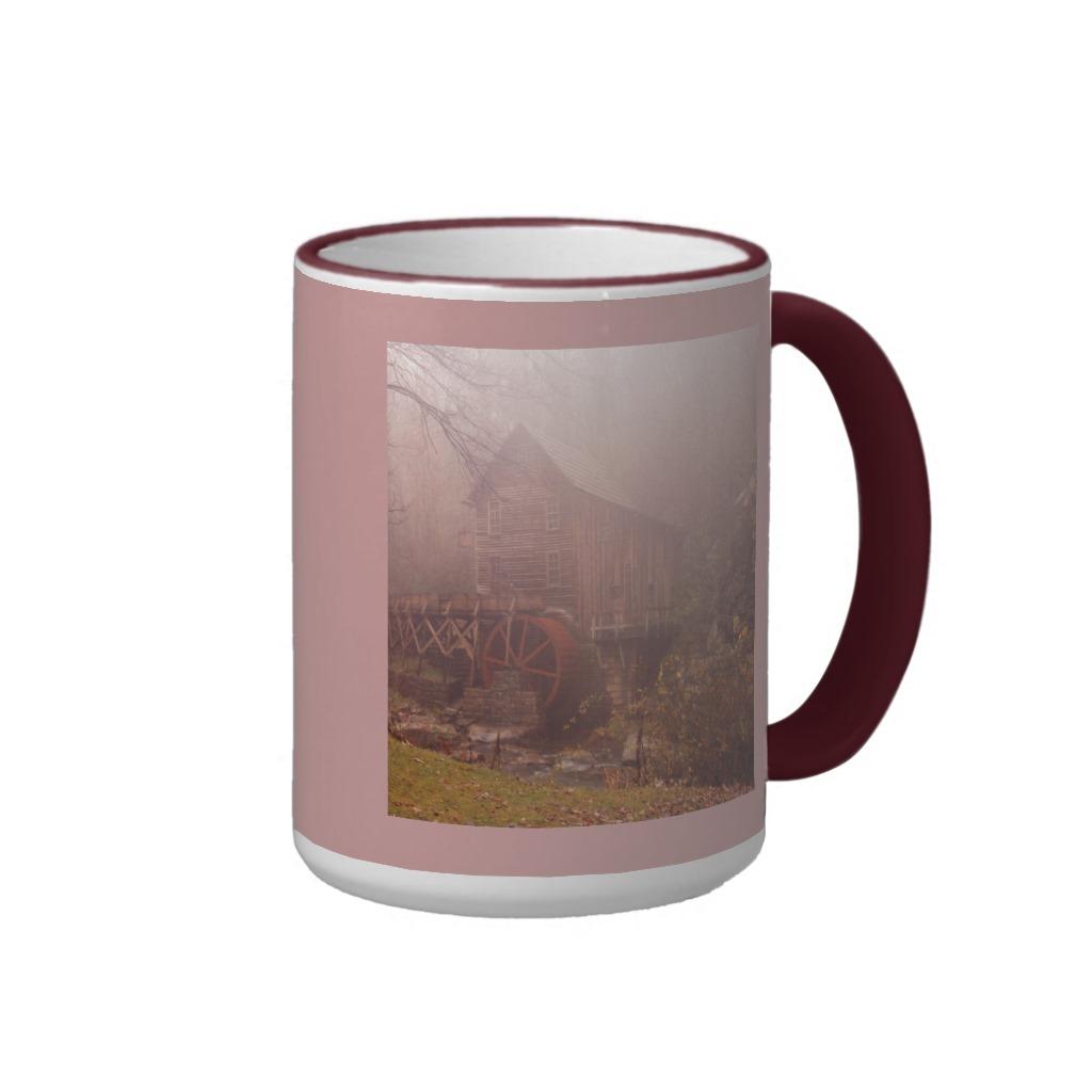Foto Niebla de la mañana en el Waterwheel Tazas De Café