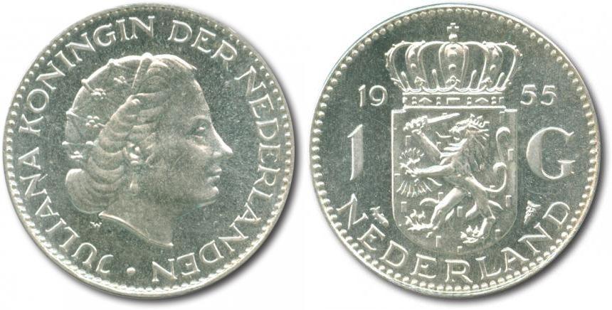 Foto Niederlande 1 Gulden 1955