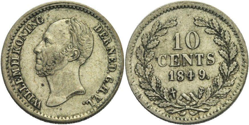 Foto Niederlande 10 Cent 1849