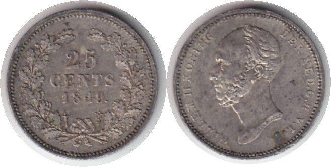 Foto Niederlande 25 Cents 1849