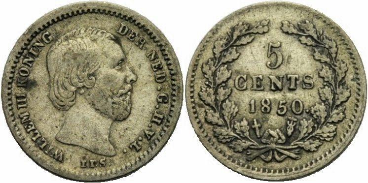 Foto Niederlande 5 Cents 1850