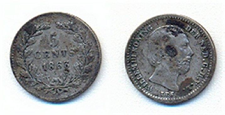 Foto Niederlande 5 Cents 1863