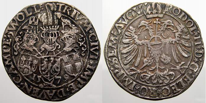 Foto Niederlande-Deventer, Kampen und Zwolle 1/2 Rijksdaalder 1579