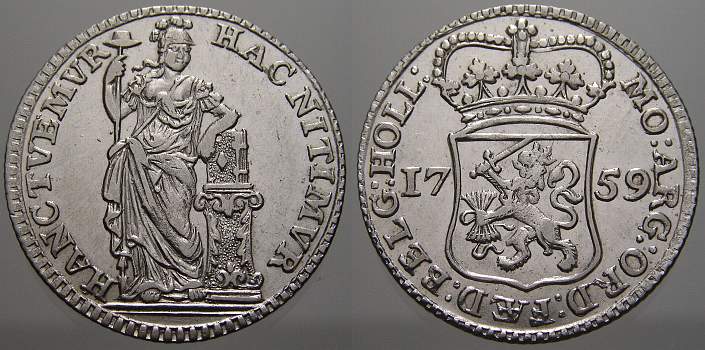 Foto Niederlande-Holland, Provinz 1/4 Gulden 1759