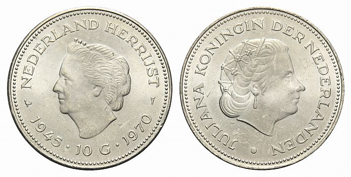 Foto Niederlande-Königreich 10 Gulden 1970
