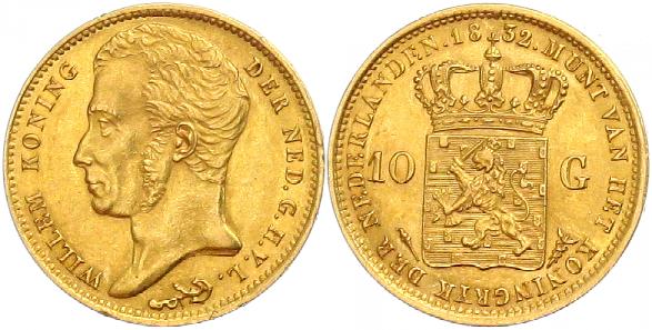 Foto Niederlande-Königreich 10 Gulden Gold 1832