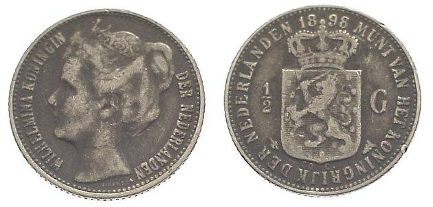 Foto Niederlande-Königreich 1/2 Gulden 1898