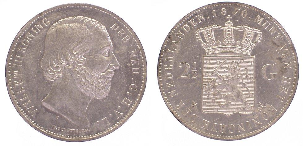 Foto Niederlande-Königreich 2 1/2 Gulden 1870