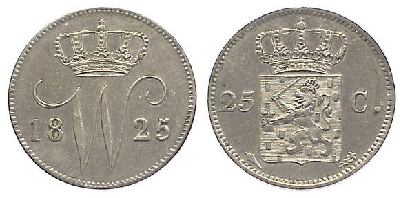 Foto Niederlande-Königreich 25 Cents 1825