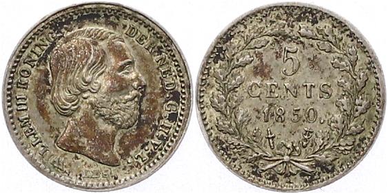 Foto Niederlande-Königreich 5 Cents 1850