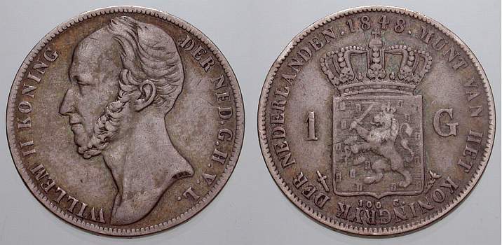 Foto Niederlande-Königreich Gulden 1848