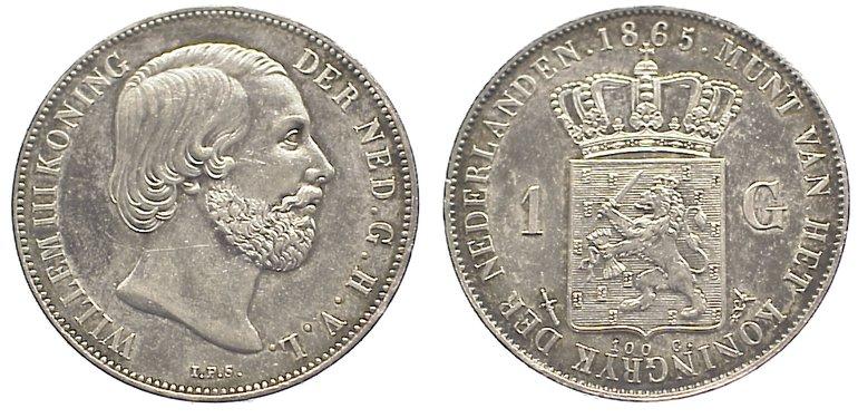 Foto Niederlande-Königreich Gulden 1865