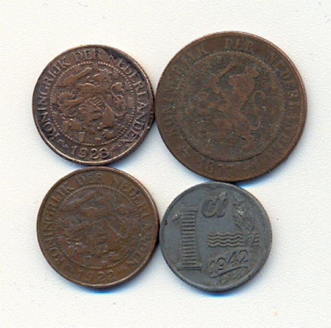 Foto Niederlande Lot von 4 Münzen ab 1877