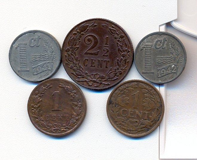 Foto Niederlande Lot von 5 Münzen ab 1878