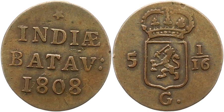 Foto Niederlande-Niederländisch-Ostindien 5 1/16 Gulden 1808