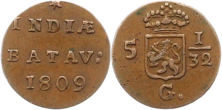 Foto Niederlande-Niederländisch-Ostindien 5 1/32 Gulden 1809