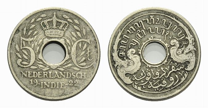 Foto Niederlande-Niederländisch-Ostindien-Indonesien Cu/Ni-5 Cents 1922