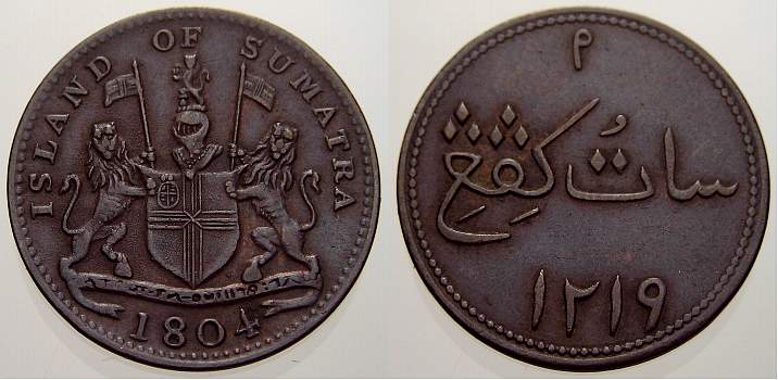 Foto Niederlande-Niederländisch-Ostindien Kupfer Keping 1804