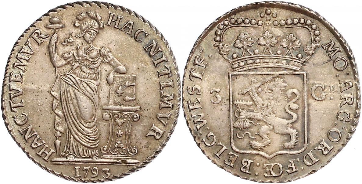 Foto Niederlande-Westfriesland, Provinz 3 Gulden 1793