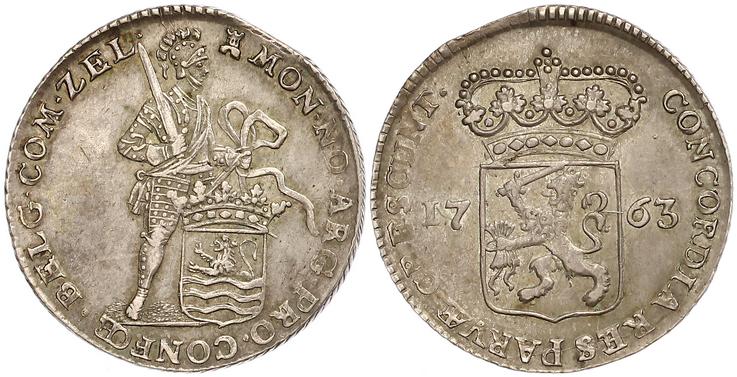 Foto Niederlande-Zeeland, Provinz 1/2 Silberdukat 1763